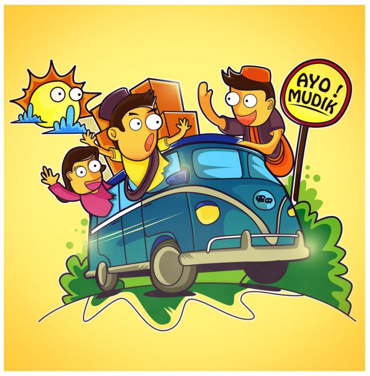 gambar ayo mudik animasi